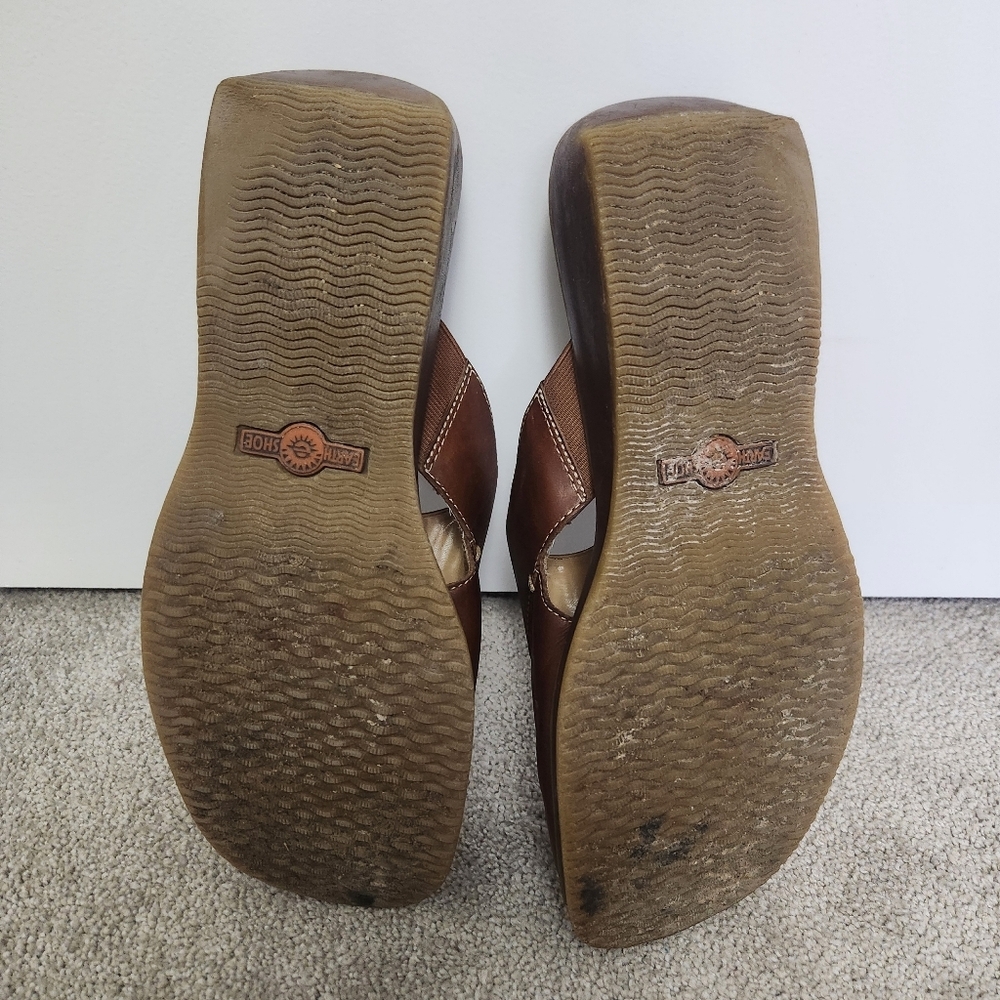 Earth Shoes Gelron 2000 Woman’s Size 10 Slip On Clogs Tan Brown Leather - Picture 9 of 10